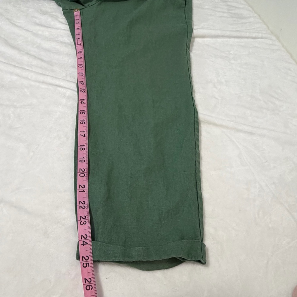 J.Crew Green Linen Cotton Drawstring Pants 12 Spring 2024 Preppy Coastal Casual - Picture 12 of 14